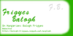 frigyes balogh business card
